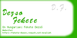 dezso fekete business card