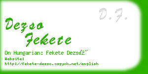 dezso fekete business card